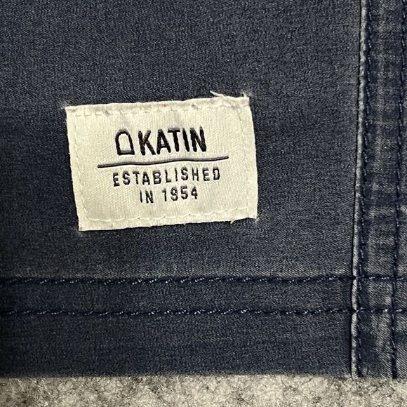 Katin Board Shorts Men's 31 Navy Blue Floral Color Block Pockets Swim Trunks - Picture 5 of 17